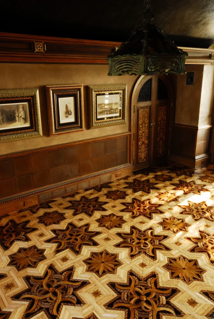 This design was inspired by a carving on a door brought back from Morocco by the client