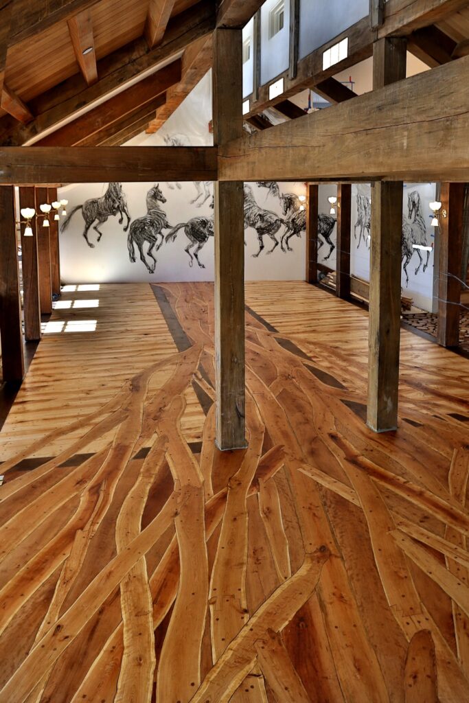 Live edge flooring in The White Horse Inn