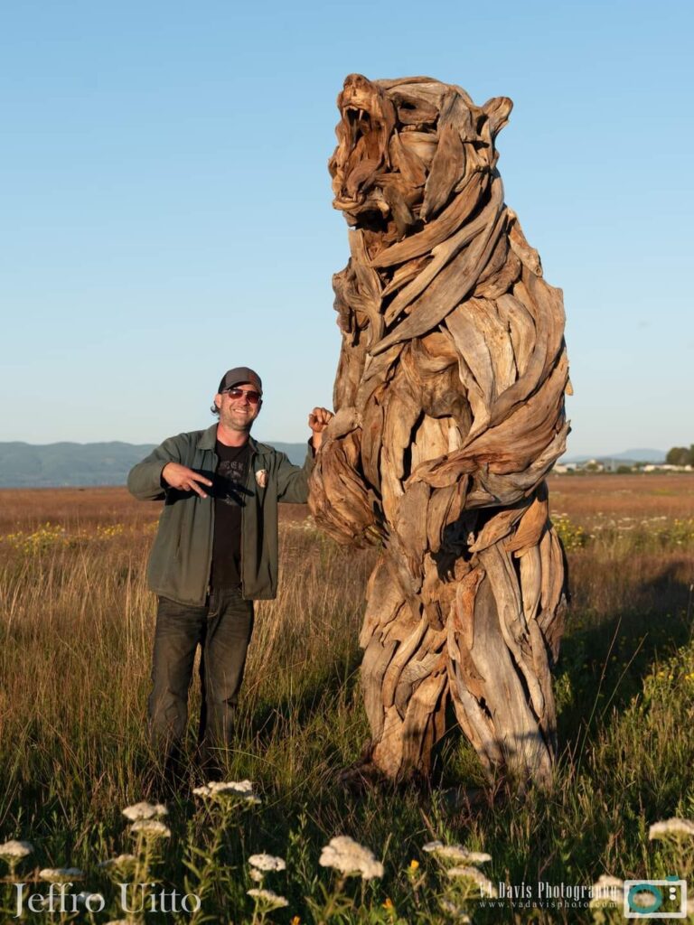 Big sculpture made from driftwood by Knock on Wood