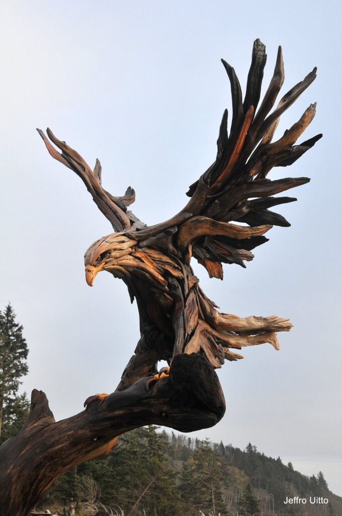 Driftwood flying eagle