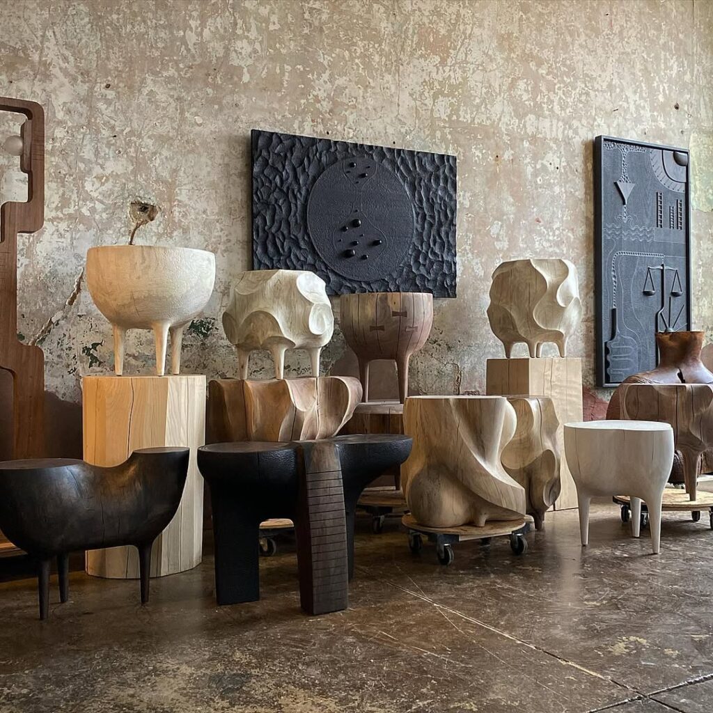 Caleb Woodard collection of carvings