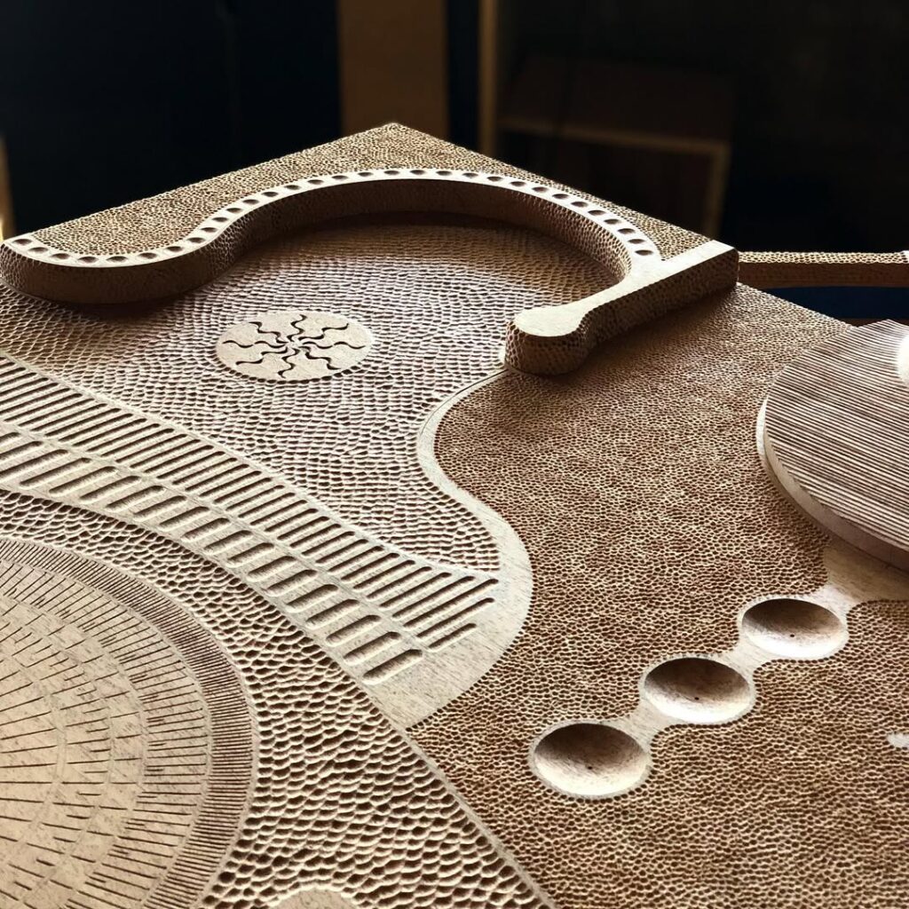 Carved textures on wood