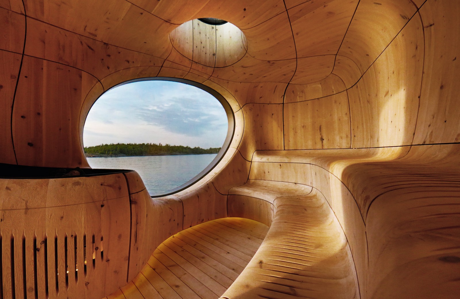Inside the Grotto Sauna: A Sculpted Retreat on Georgian Bay