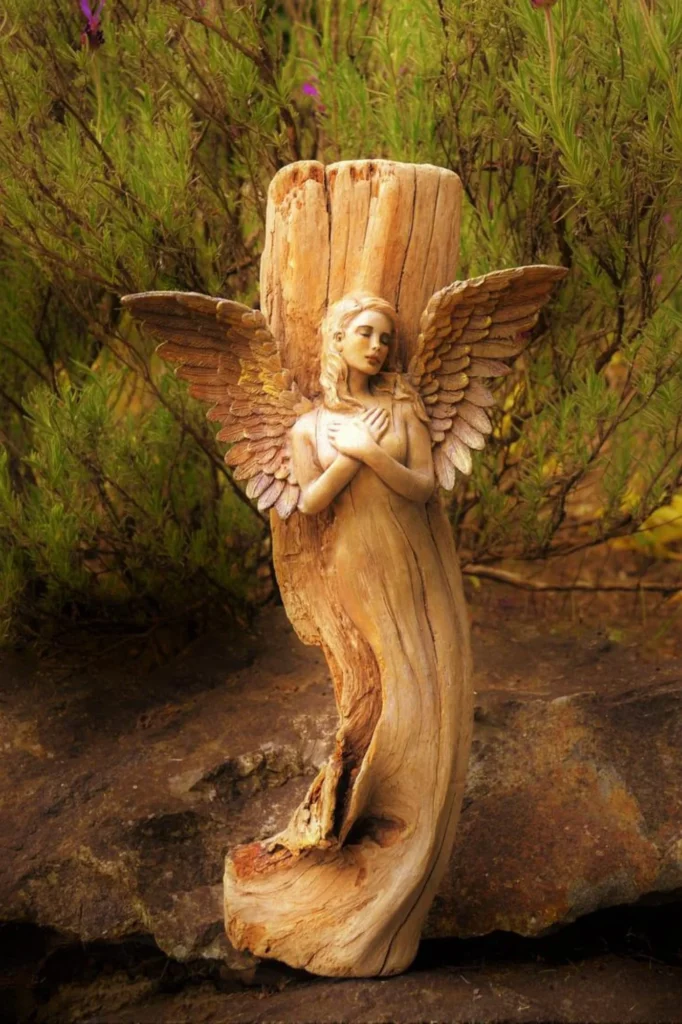 Angel carved in wood