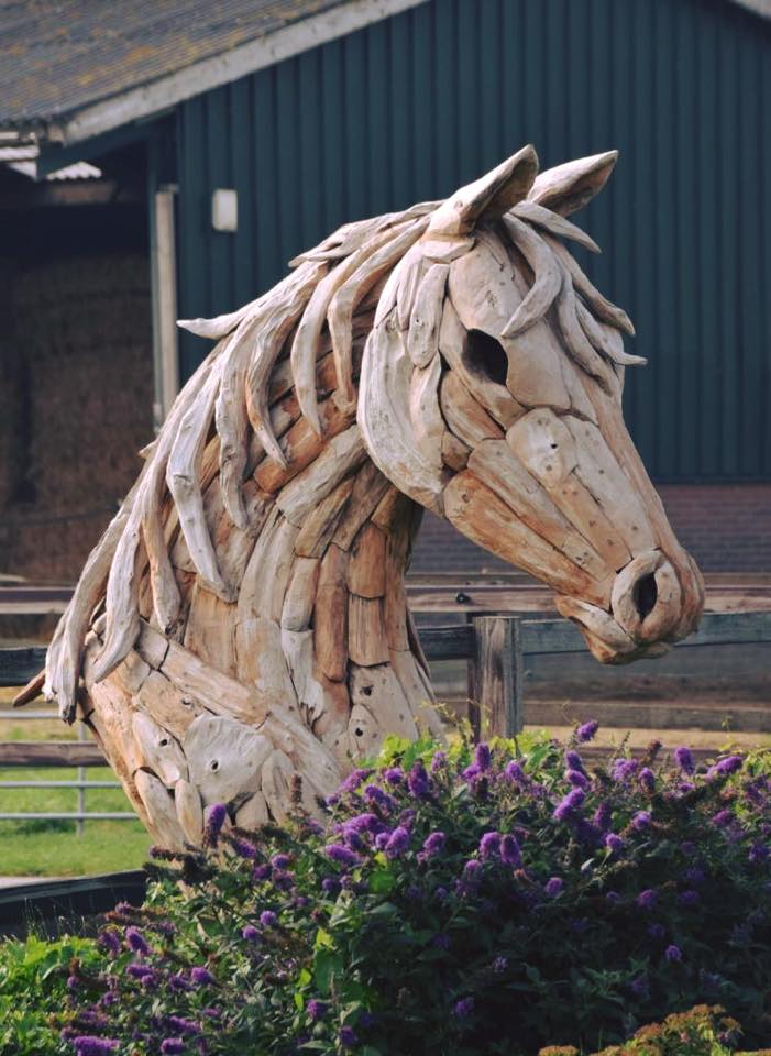 Horse head sculpture