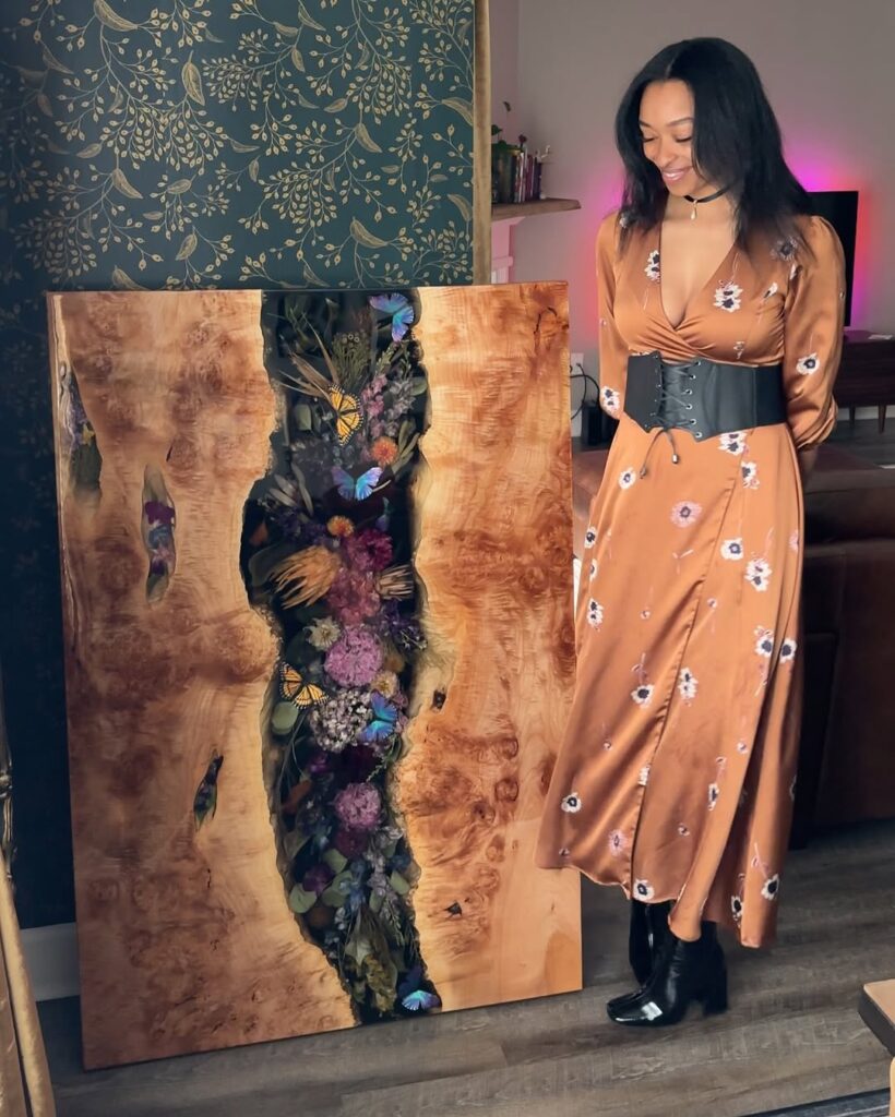 resin and wood table top