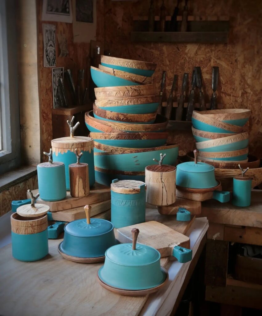 Selection of finished hand carved works