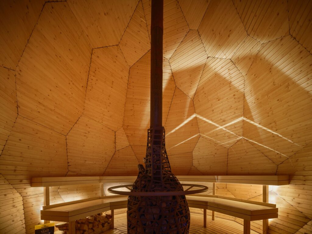 Solar egg sauna inside