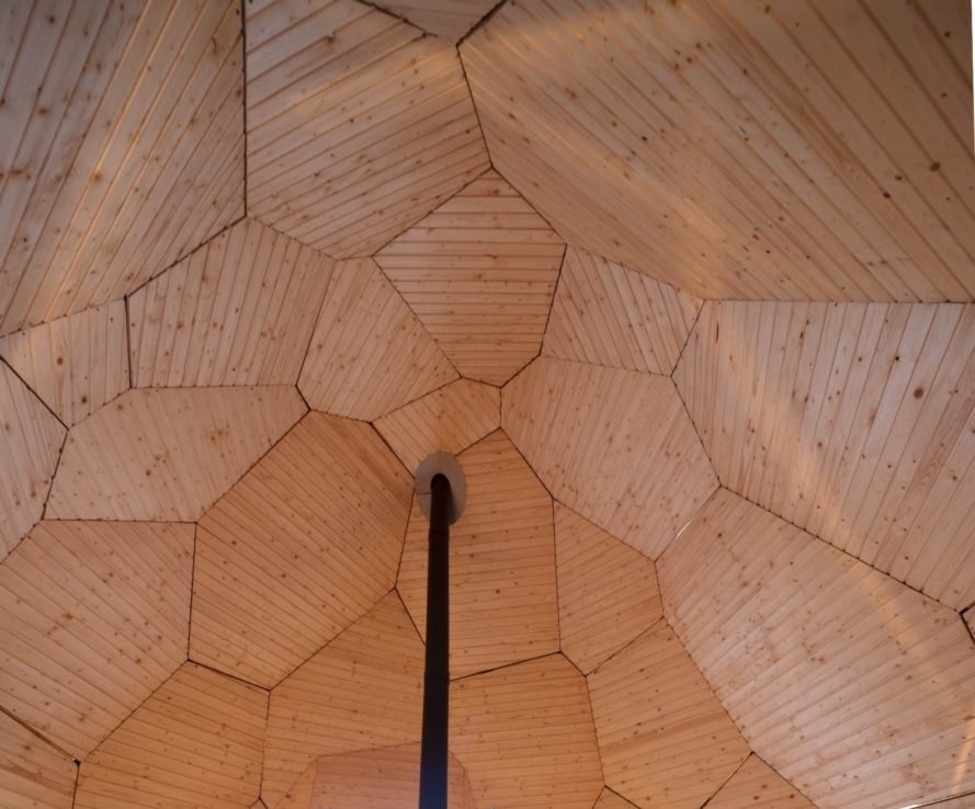 Solar egg sauna ceiling
