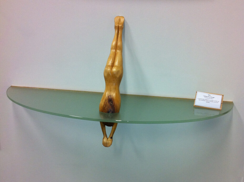 Derek Pearce "Taking the plunge" sculptural console table