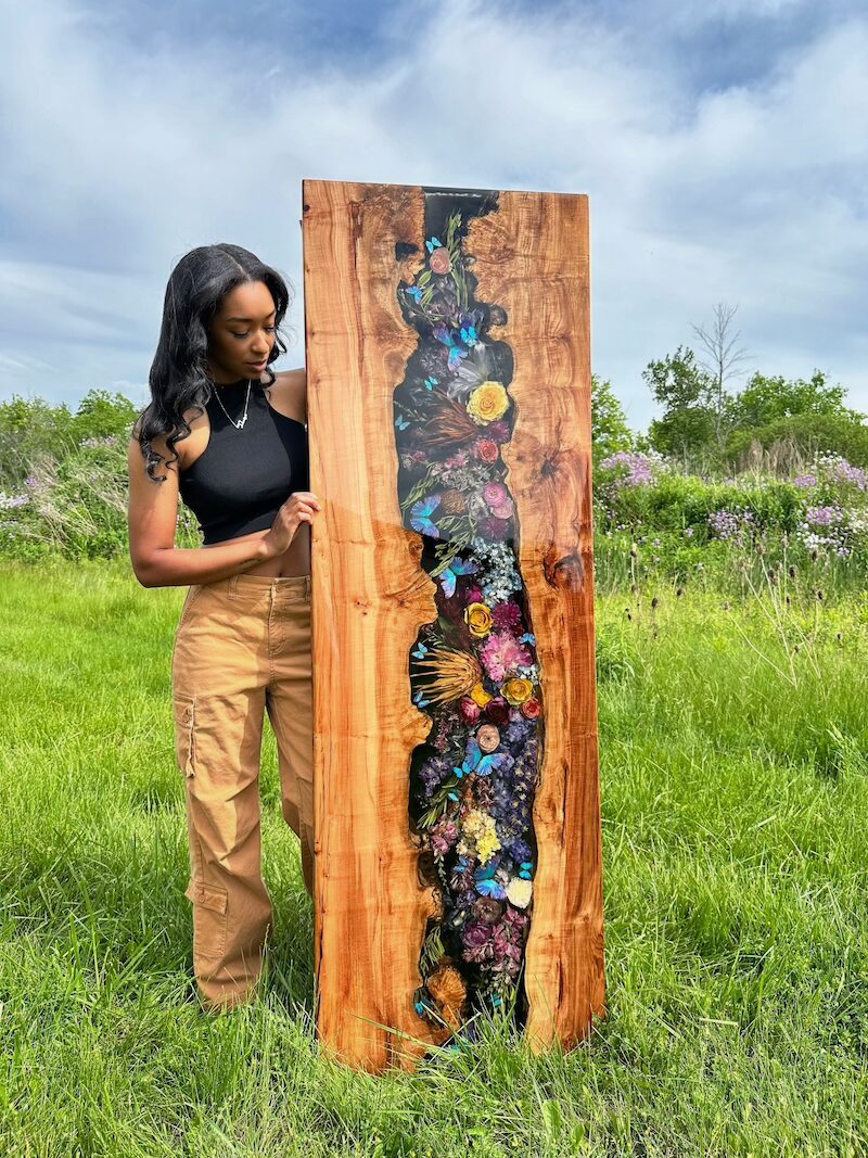 Floral Resin Tables by Artist TK Fareed