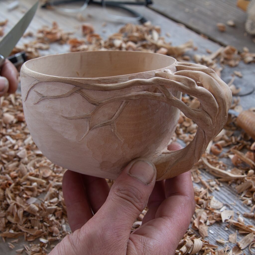 Giles Newman carved wood kuksa