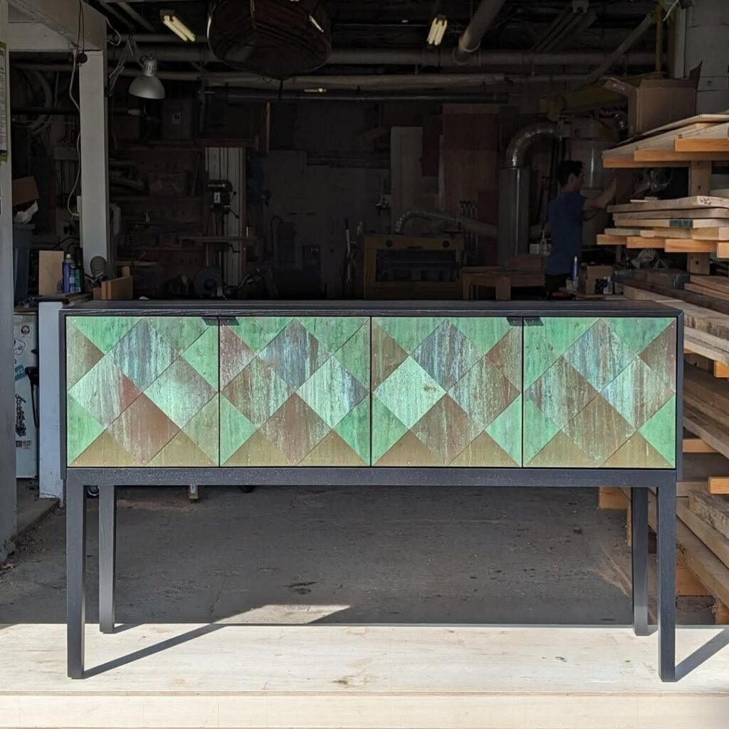 Christopher Solar copper and wood cabinet