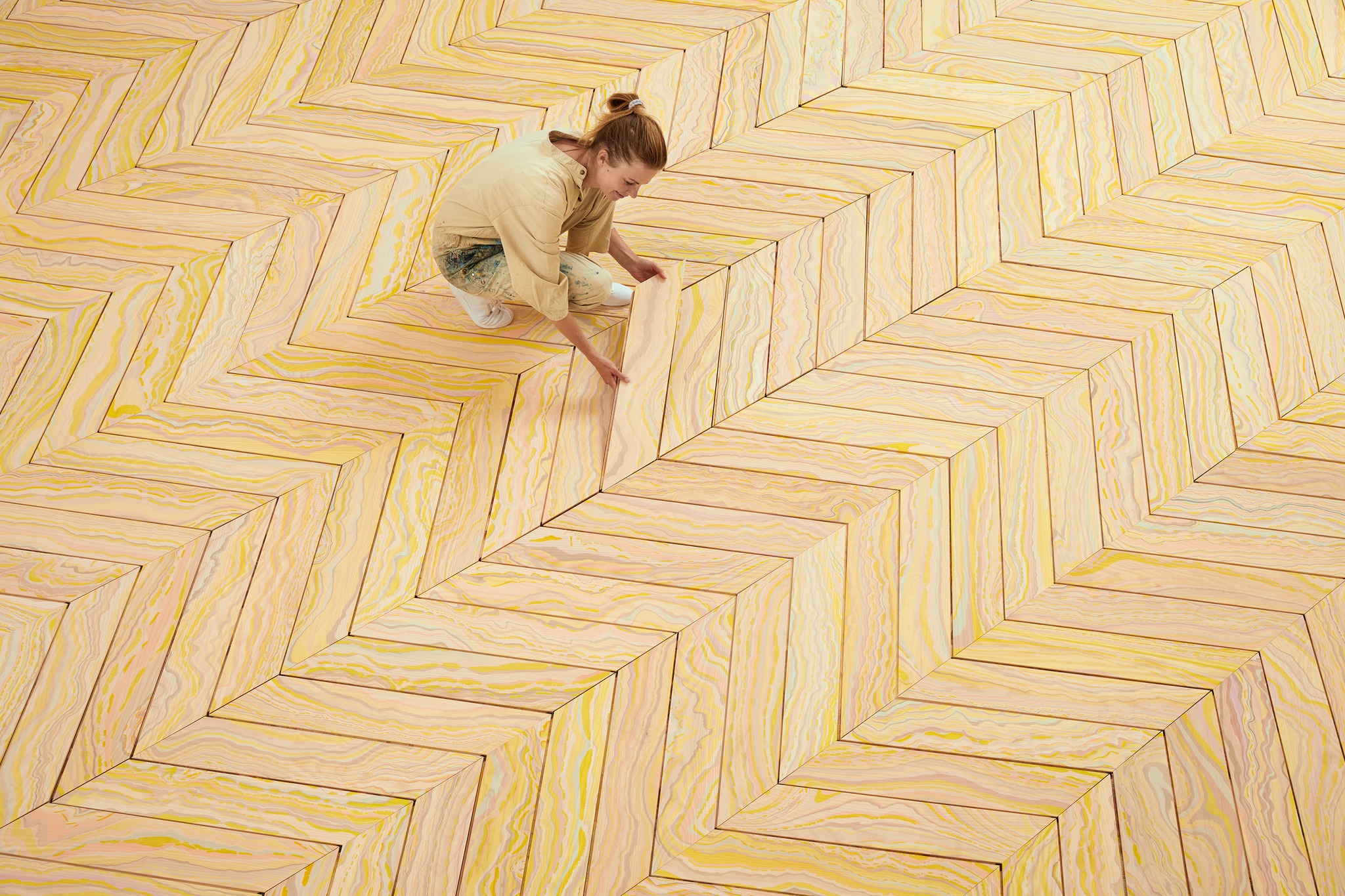 Marbled Wood Flooring By Snedker Studio